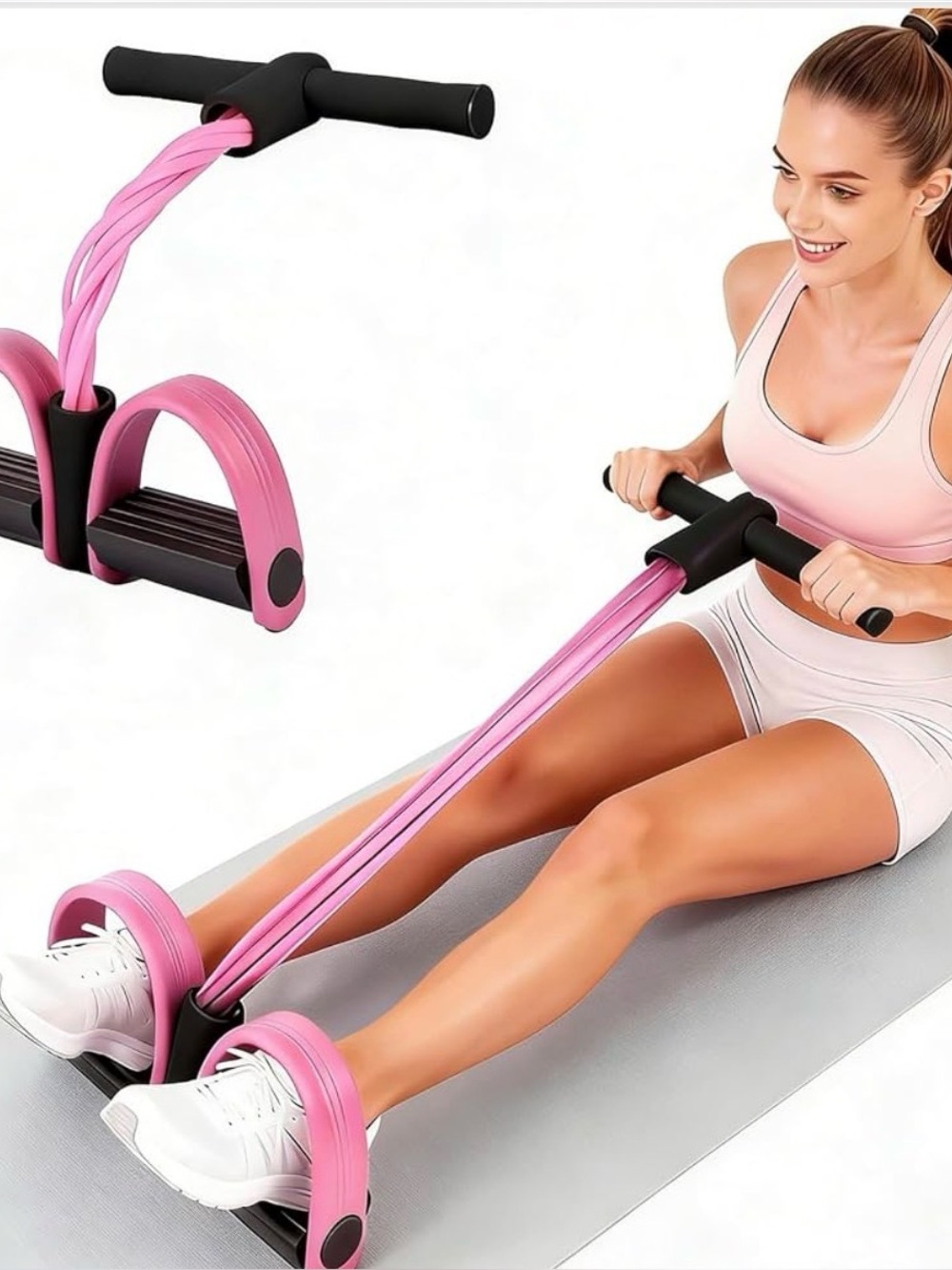 Pink Resistance Rowing Fitness Band for Women - Comfort Foot Loops NWT